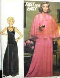 4516 BUTTERICK SOFT CIRCULAR TIED CAPE, LONG JERSEY DRESS PATTERN 12 OR 16
